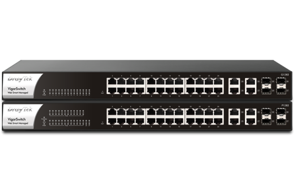 Novinka: Spravované websmart přepínače VigorSwitch P1282 a G1282